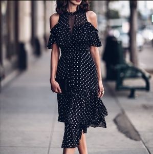 Rebecca Taylor Open Shoulder Silk Dress Size 4 NWT